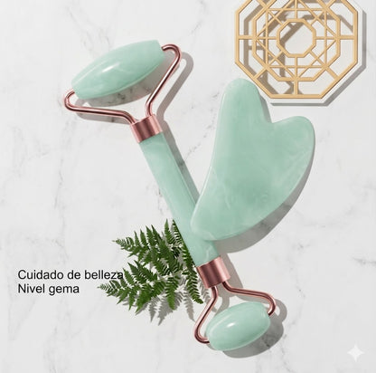 Kit Belleza Velva - Sérum Antiedad + Rodillo de Jade