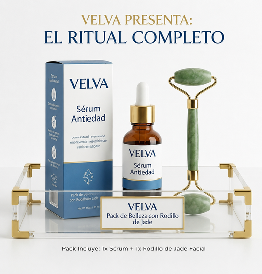 Kit Belleza Velva - Sérum Antiedad + Rodillo de Jade